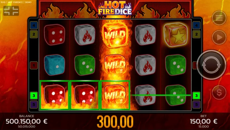 Hot Fire Dice - Random Wilds aracılığıyla büyük kazanç